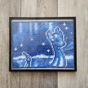 Framed Dragonair Pokemom Cross Stitch